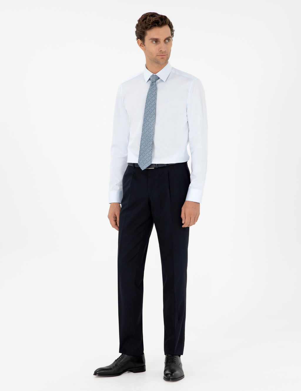 Темно-синие тканевые брюки узкого кроя - Cacharel фото 3