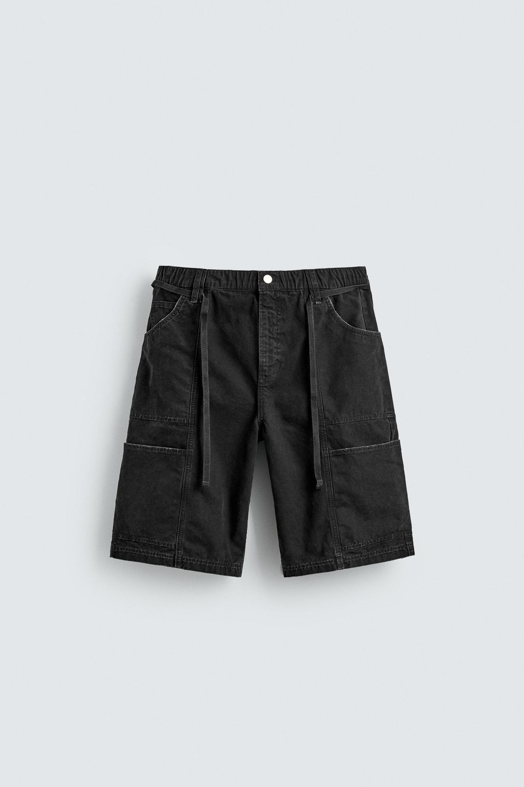 BERMUDA BAGGY FIT CINTUR?N / Negro