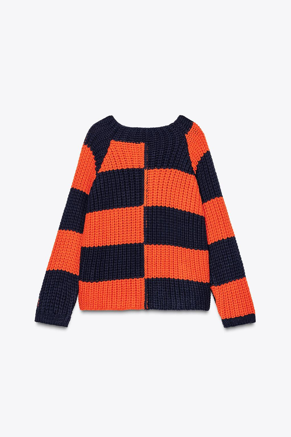 KNIT OVERSIZED SWEATER WITH STRIPES - Zara фото 6