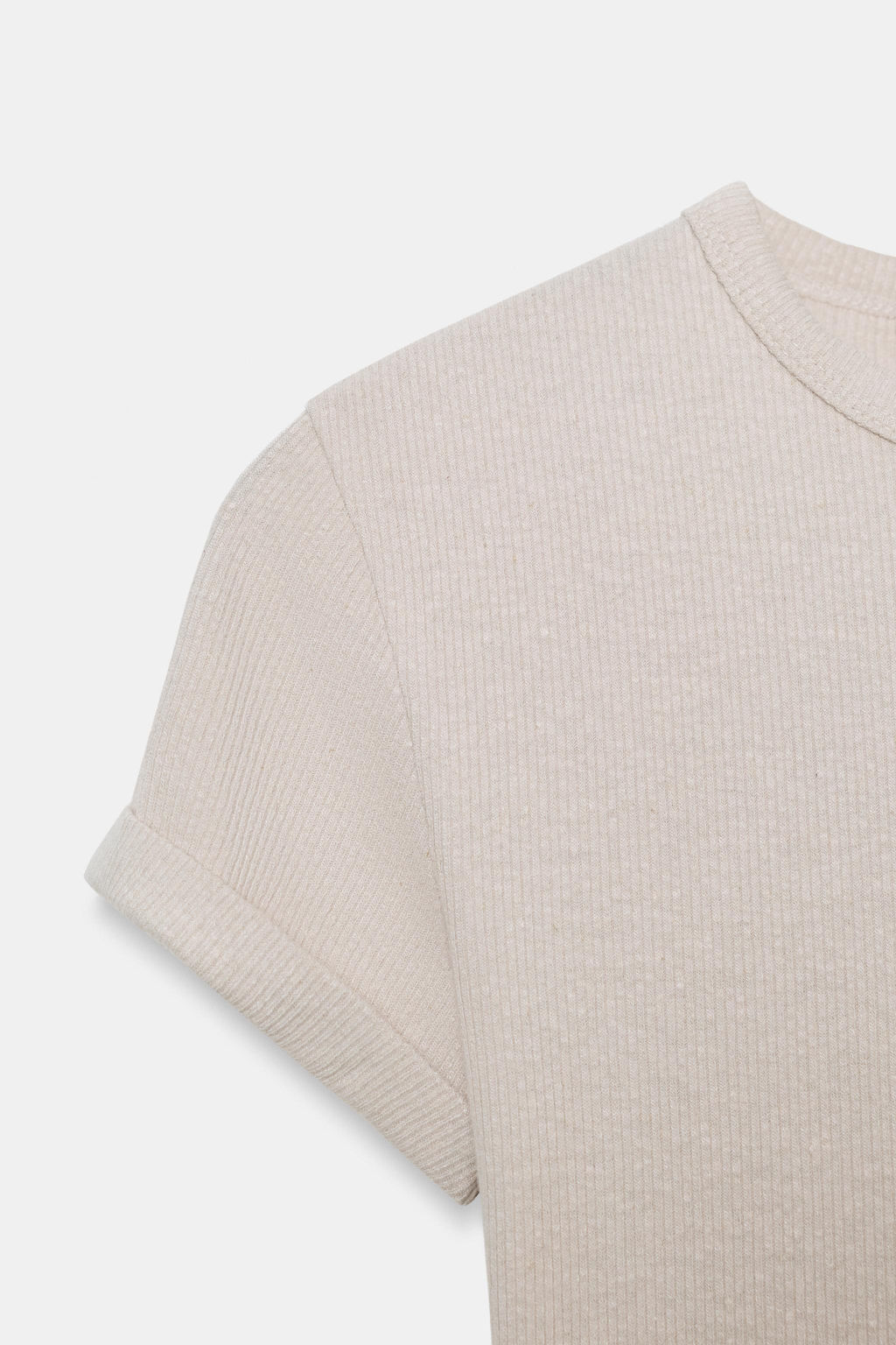 CAMISETA R?STICA CON LINO / Piedra - Zara фото 6