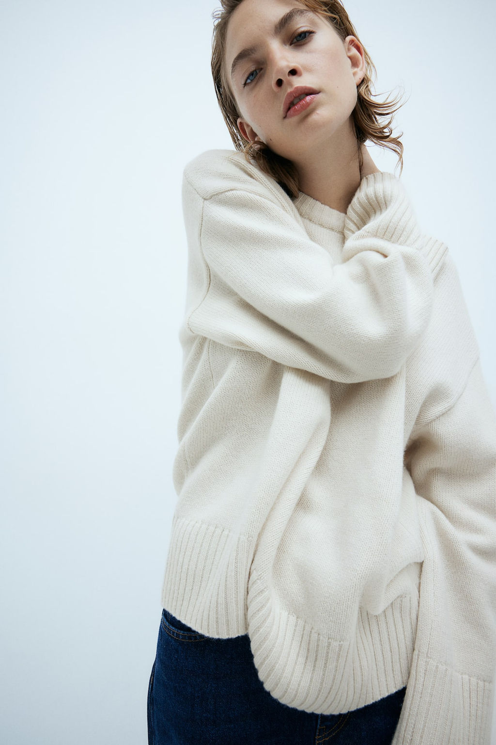 Jersey oversize en mezcla de cachemira