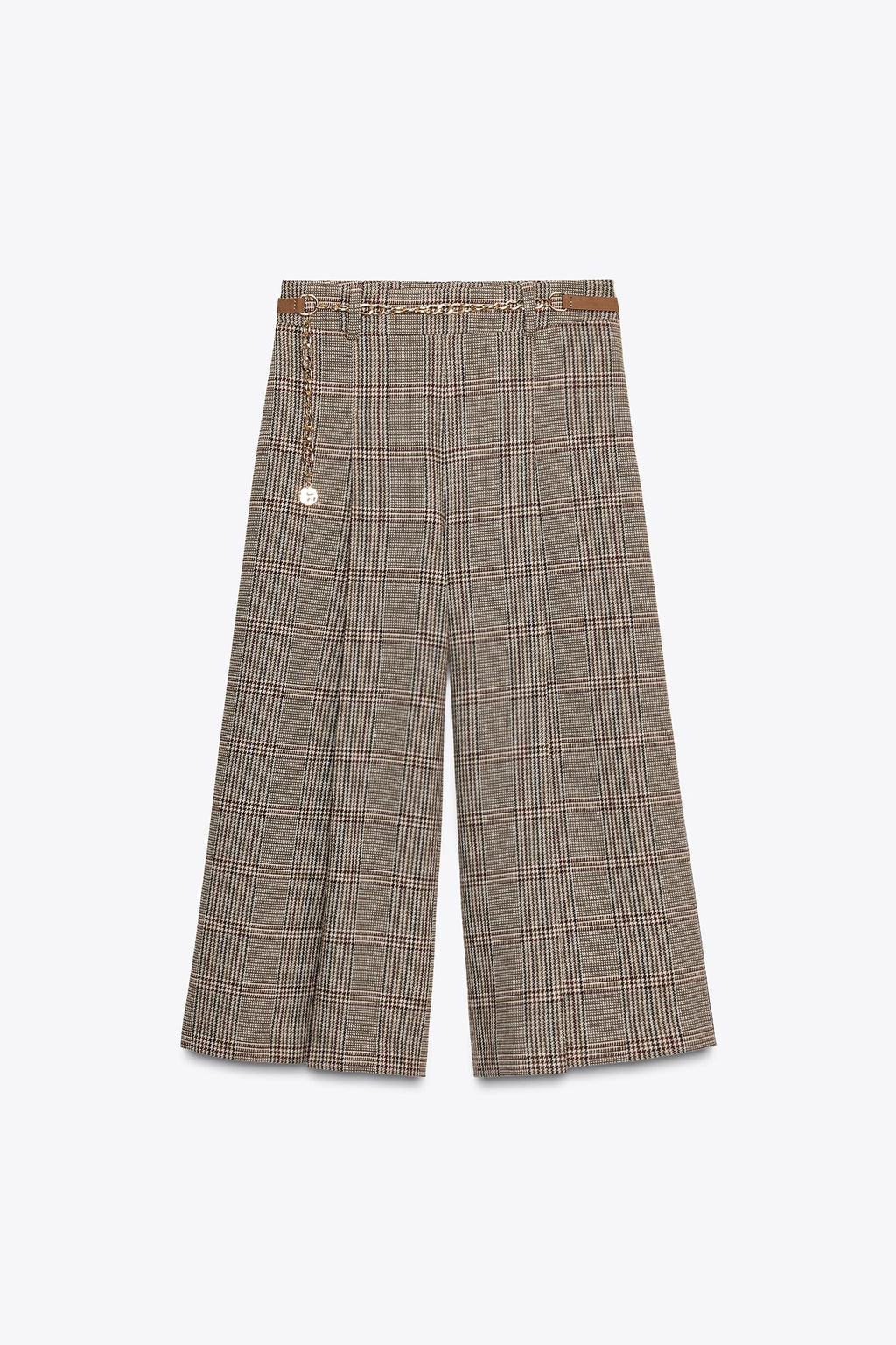 HOUNDSTOOTH LONG BERMUDA SHORTS WITH BELT