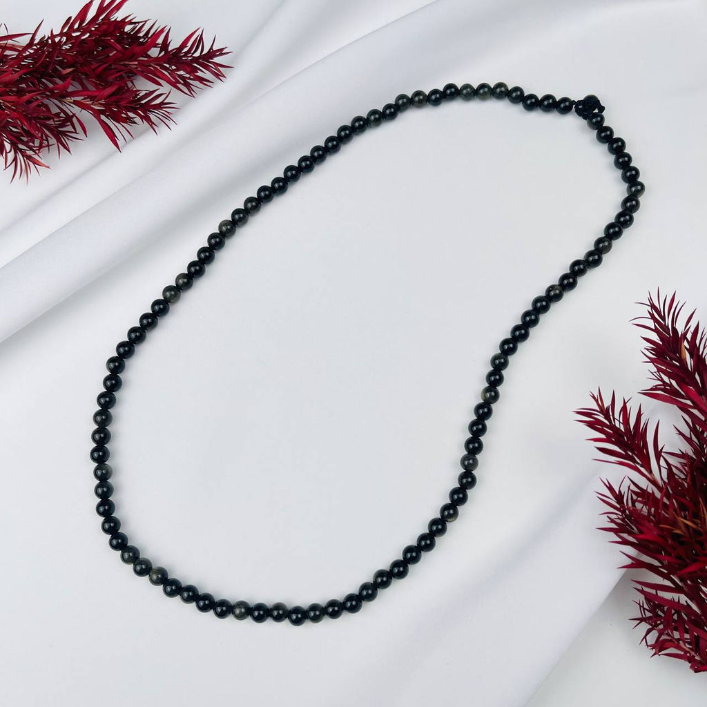 Бусы мужские из золотистого Обсидиана