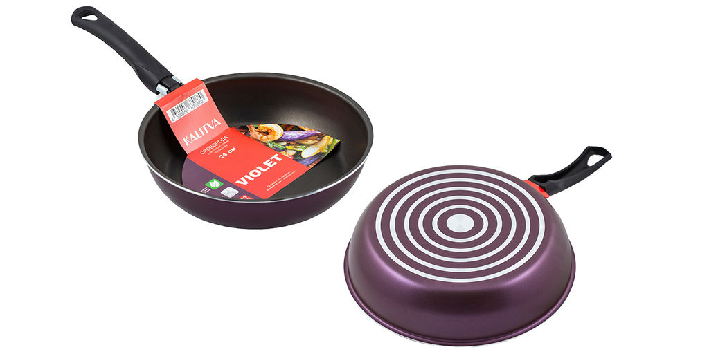 Сковорода 240мм без крышки, 1 ручка Сплав А5 3672413 (серия ВИОЛЕТ)