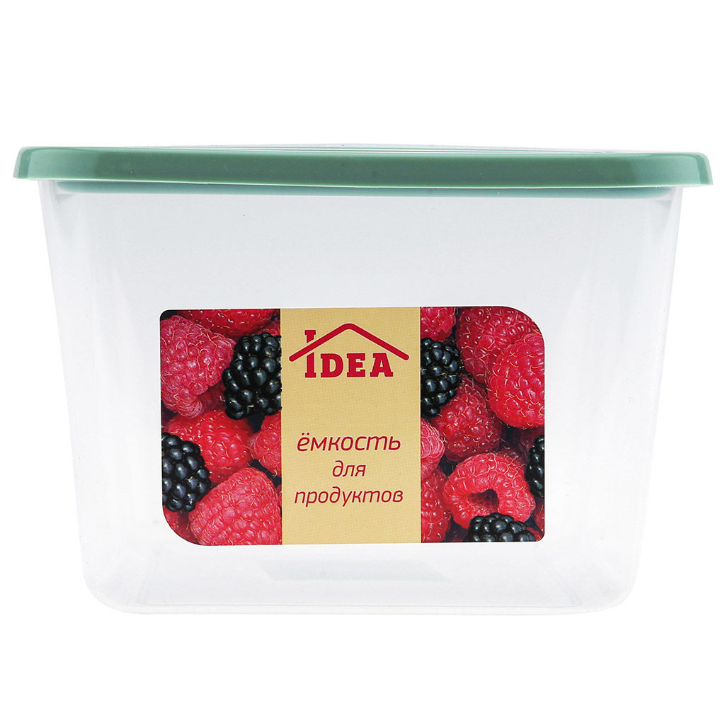 Контейнер для продуктов пластмассовый 2л, 15х10х20,5см, фисташковый, подходит для СВЧ (Россия) - Домашняя Мода фото 4