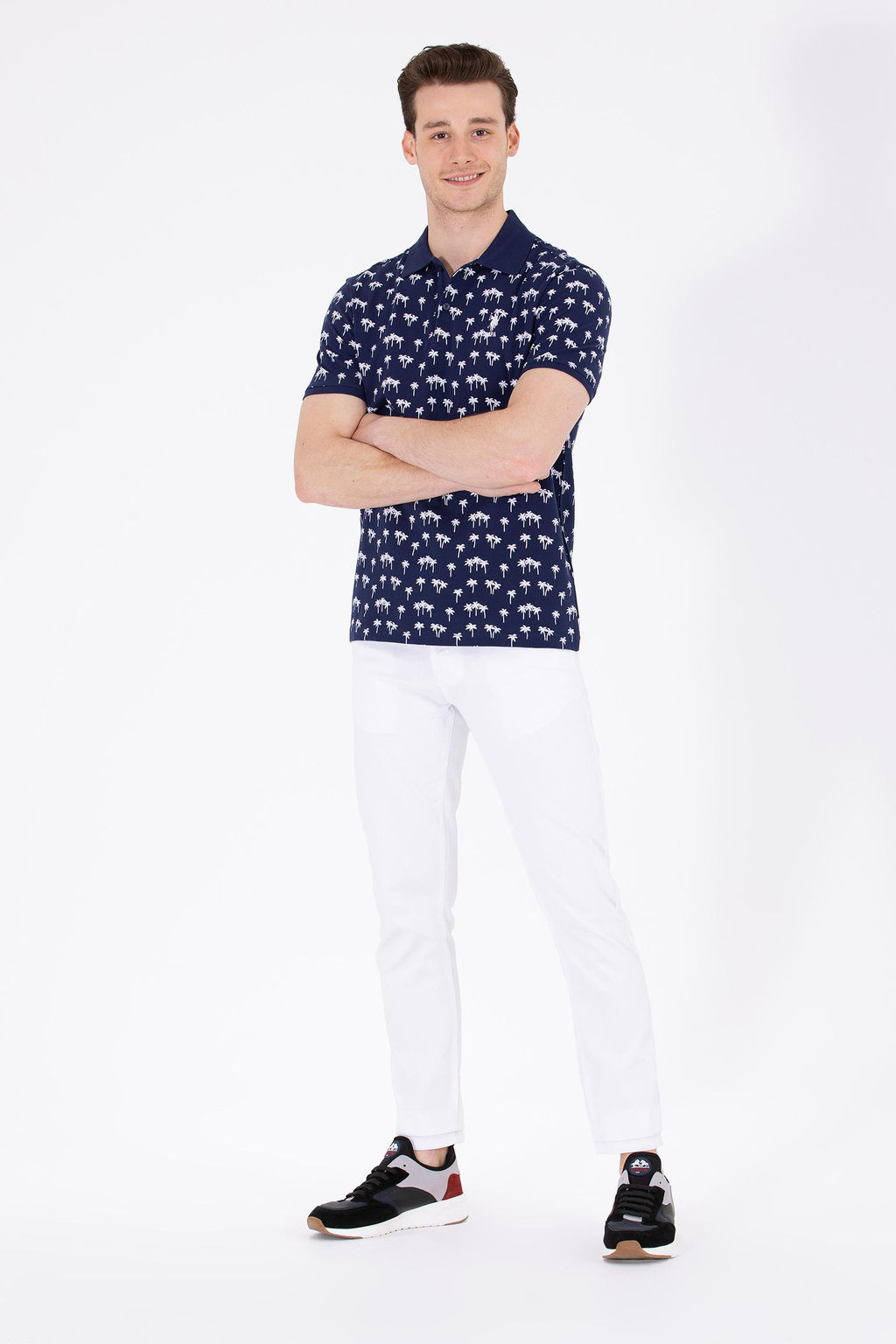 U. S. Polo Assn Мужская темно-синяя футболка с воротником-поло - U.s. polo assn фото 4