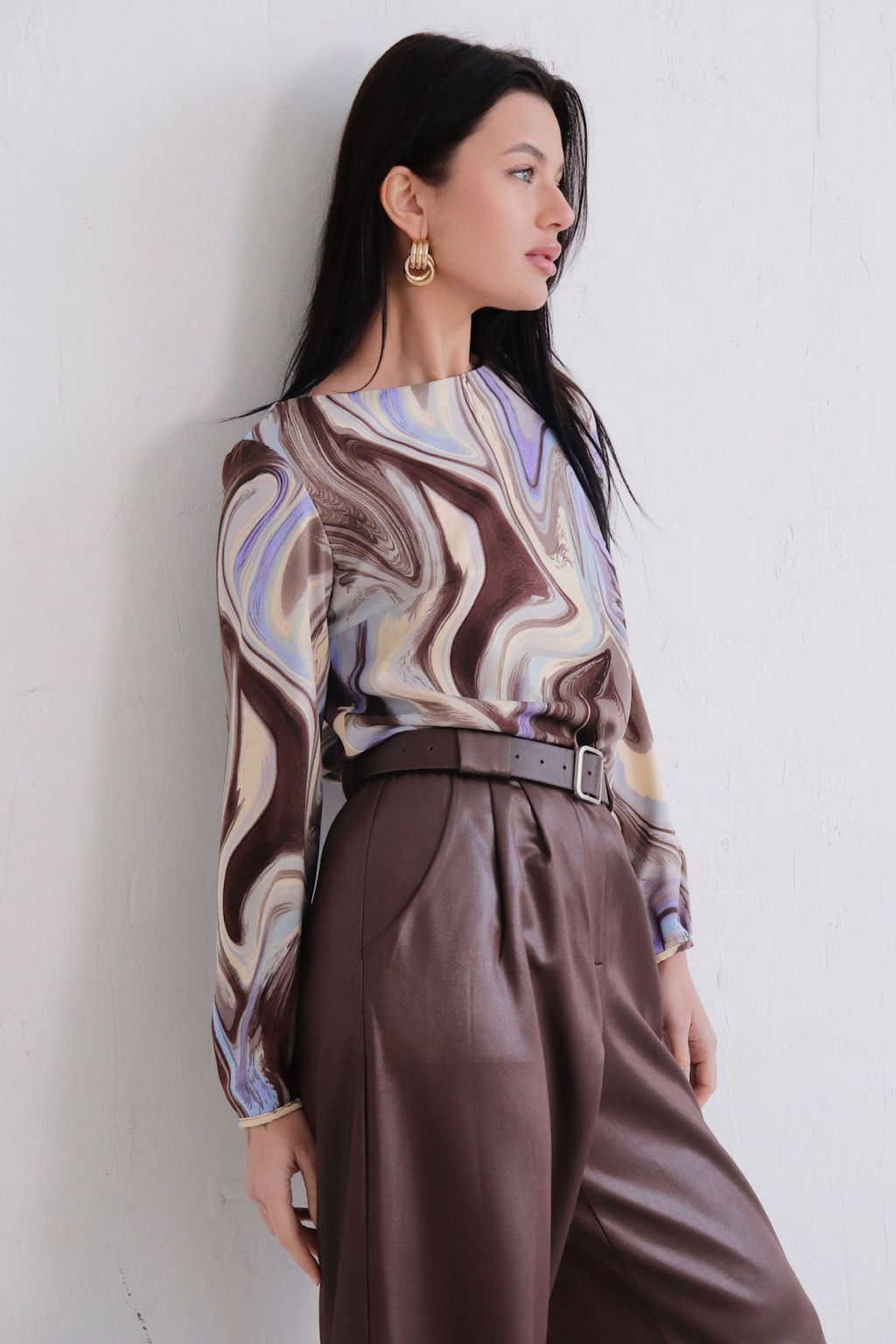 Блуза прямого силуэта с вырезом лодочка - Martichelli фото 63