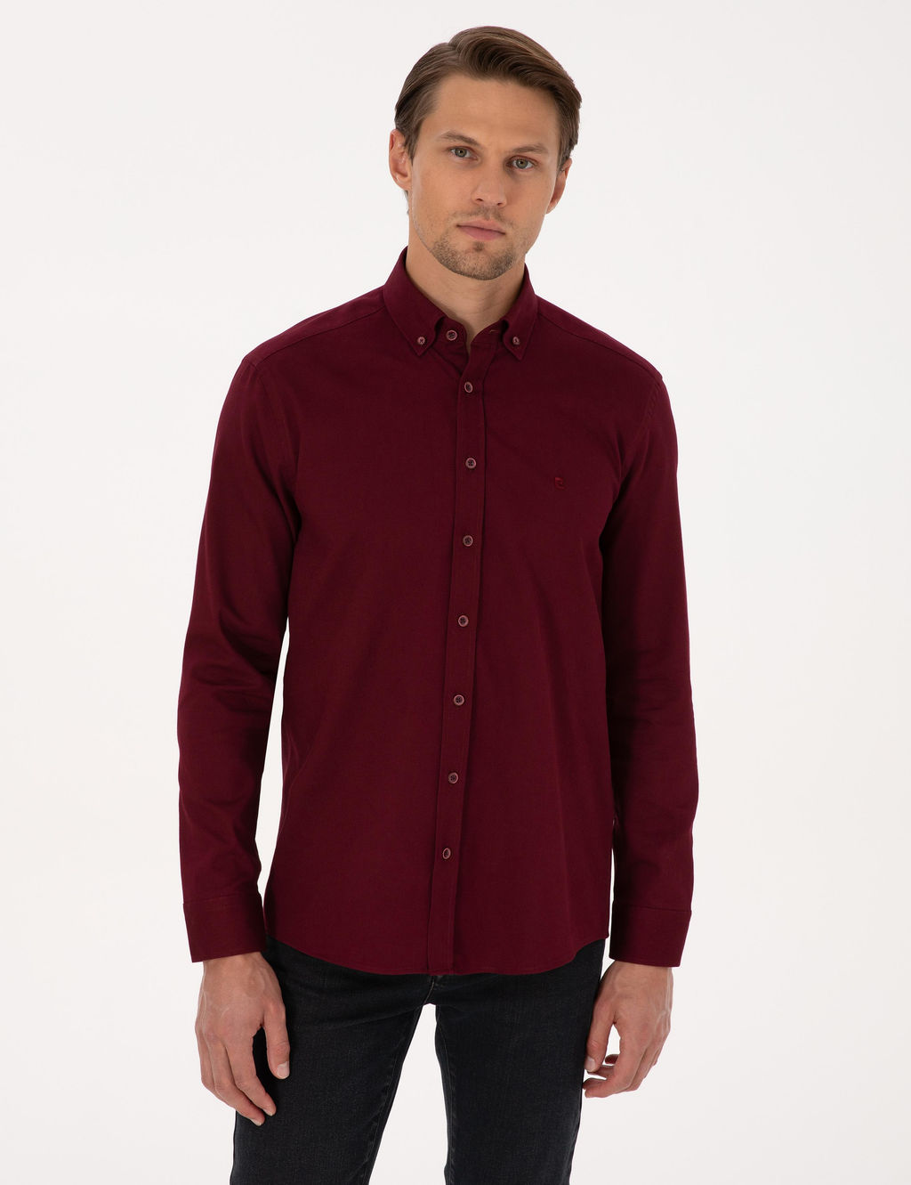 Bordo Regular Fit Uzun Kollu G_mlek