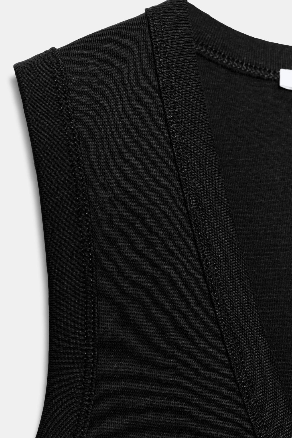 CAMISETA ALGOD?N  ESCOTE PICO / Negro - Zara фото 3
