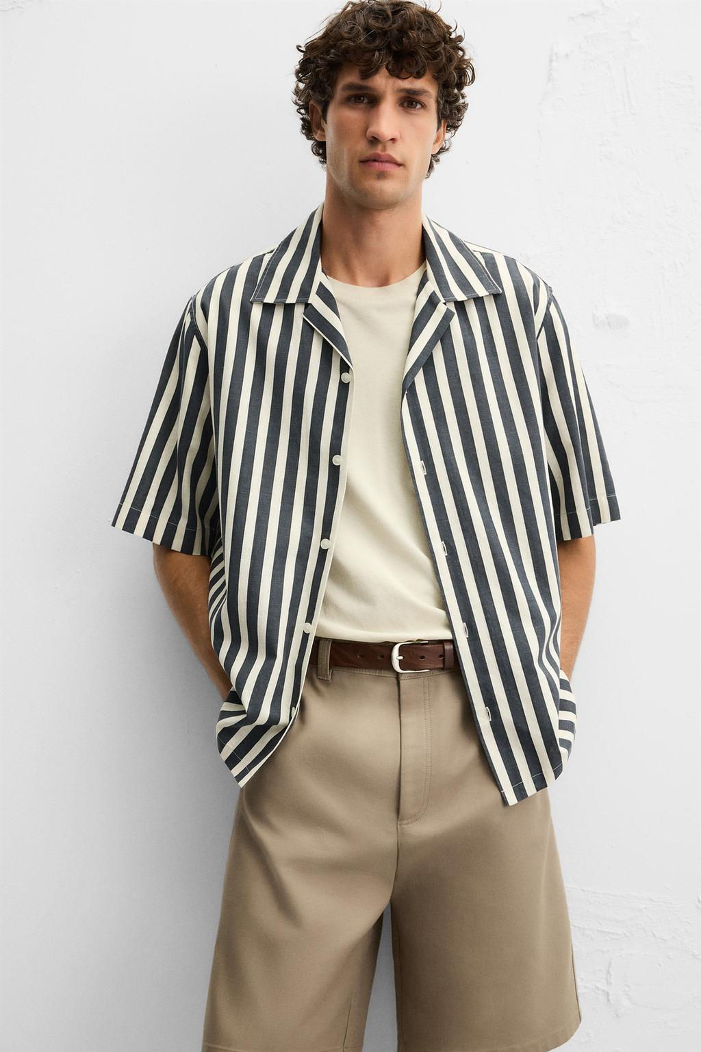 STRIPED TEXTURED SHIRT - Zara фото 6