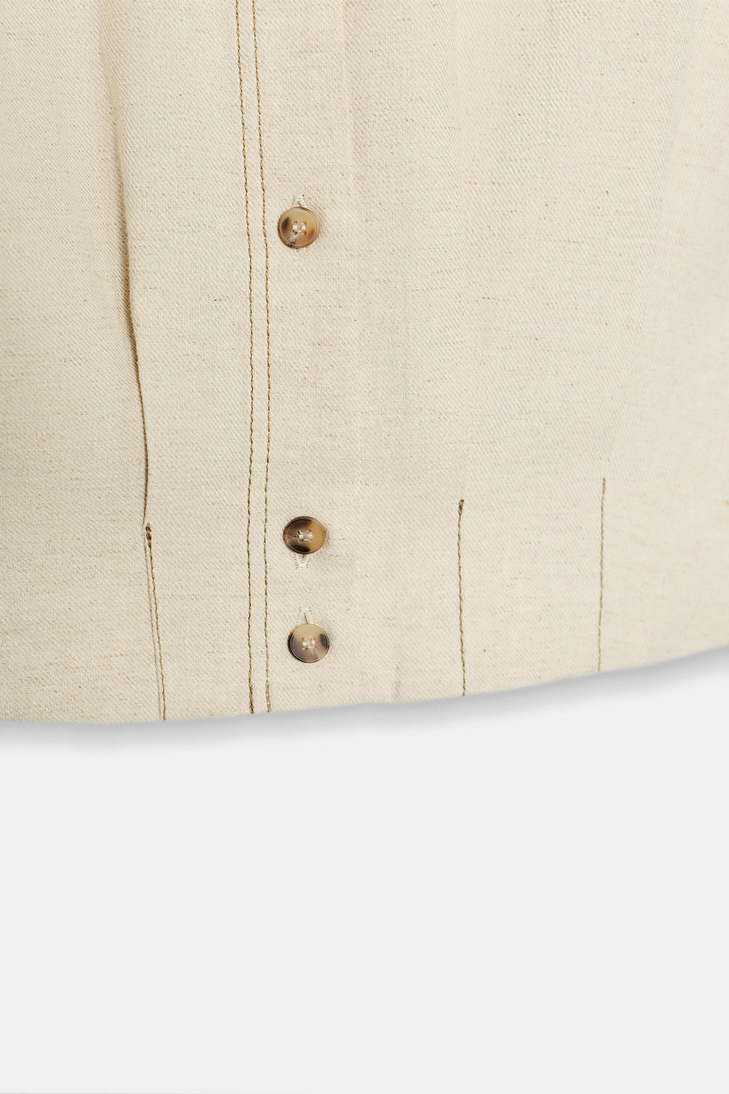 TOP CON LINO MANGA SISA / Beige claro