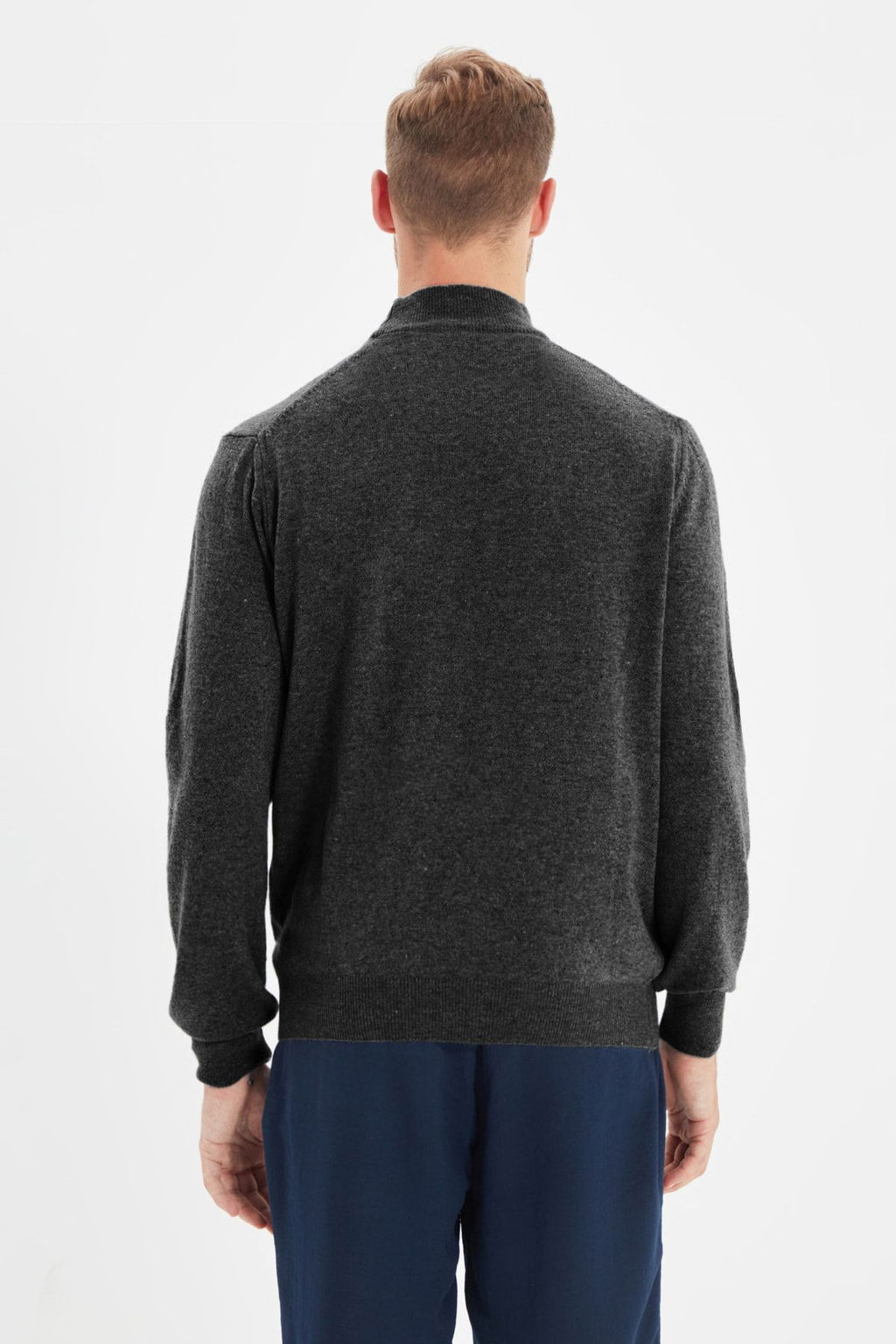 TRENDYOL MAN Bej Slim Fit Yunlu Yar?m Bal?kc? Yaka Basic Triko Kazak TMNAW21KZ1595 - Trendyolmilla фото 7