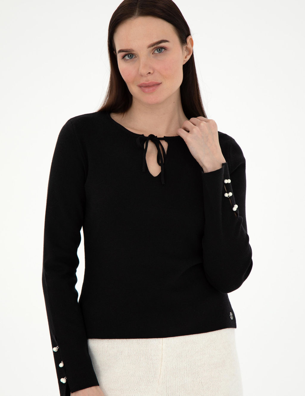 Siyah Slim Fit Kazak - Pierre cardin фото 3