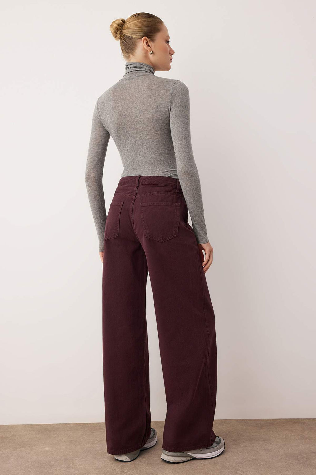 Bordo Normal Bel Loose/Genis Paca Jeans TWOAW26JE00203 - Trendyolmilla фото 4