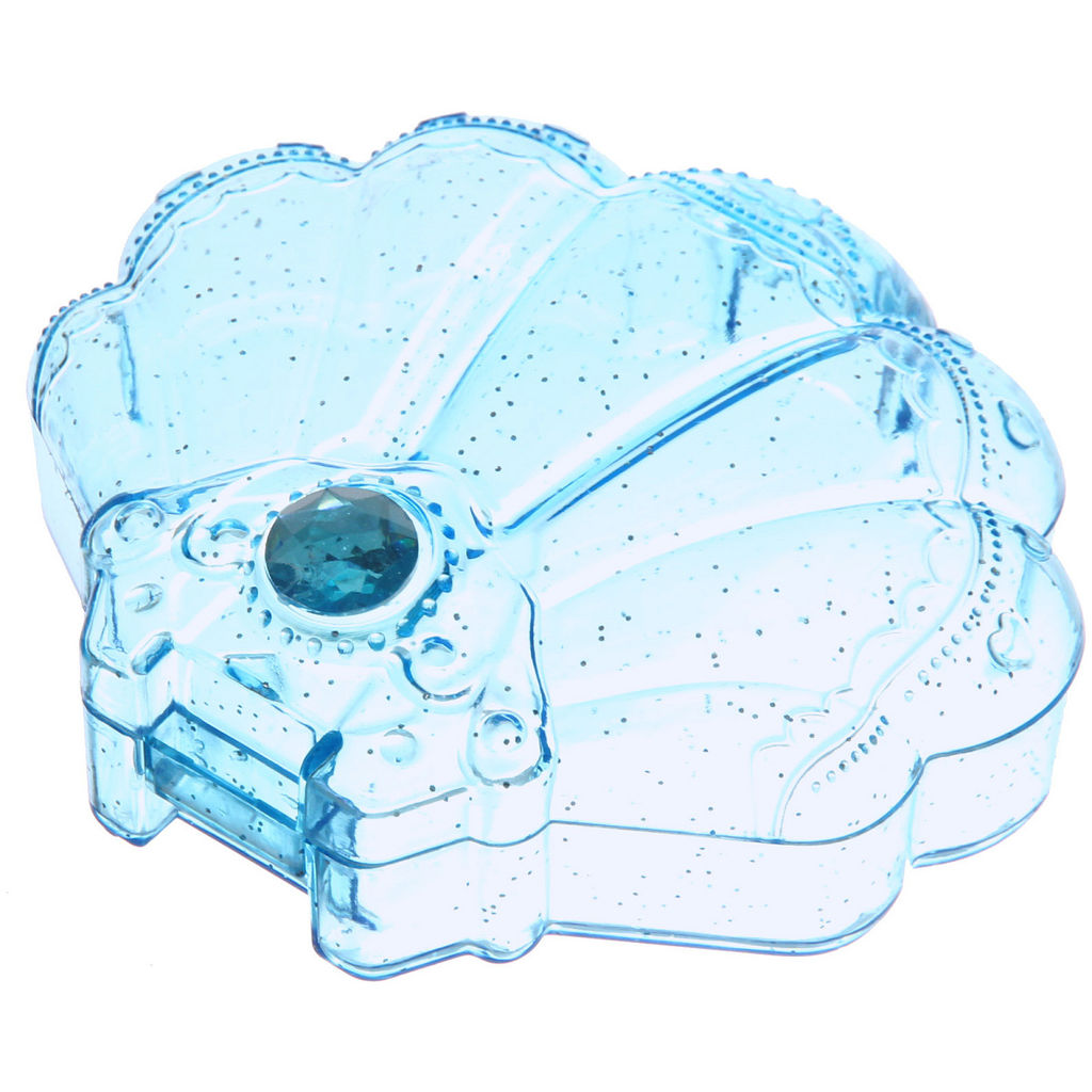 Цена за 6 шт. Шкатулка пластиковая "KiKi HAUS", ракушка, цвет голубой, 11*9.5*3.5см (в пакете)