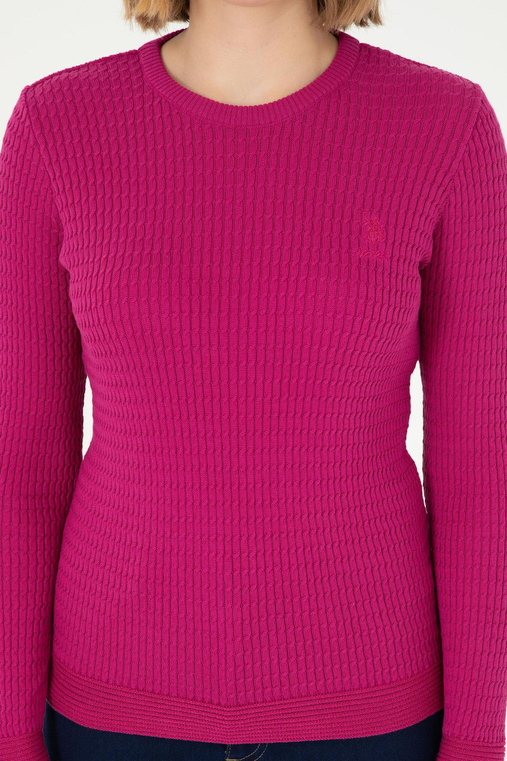 Женский базовый свитер цвета фуксии Неожиданная скидка в корзине - U.s. polo assn фото 6