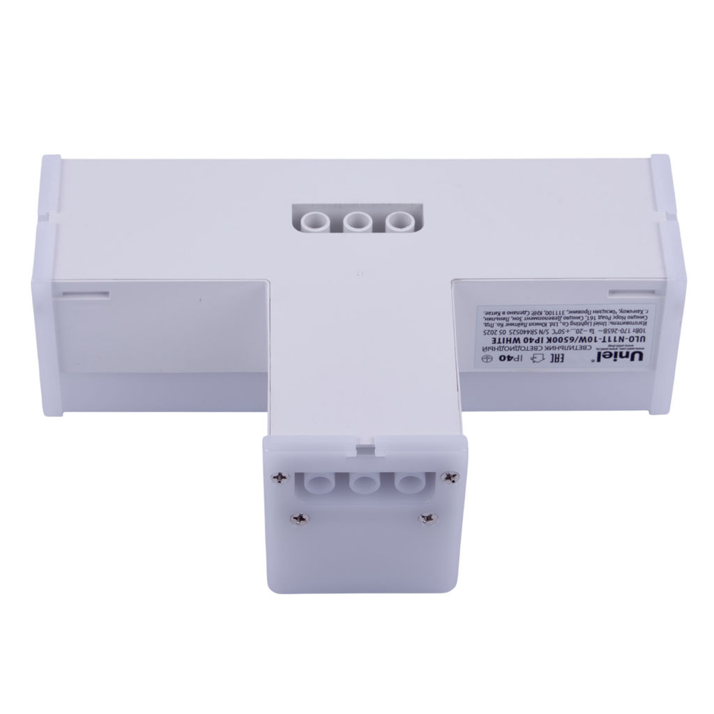 ULO-N11T-10W/6500K IP40 WHITE Светильник светодиодный T-образный Белый свет (6500K). 1000Лм. Алюминий. Цвет белый. TM Uniel