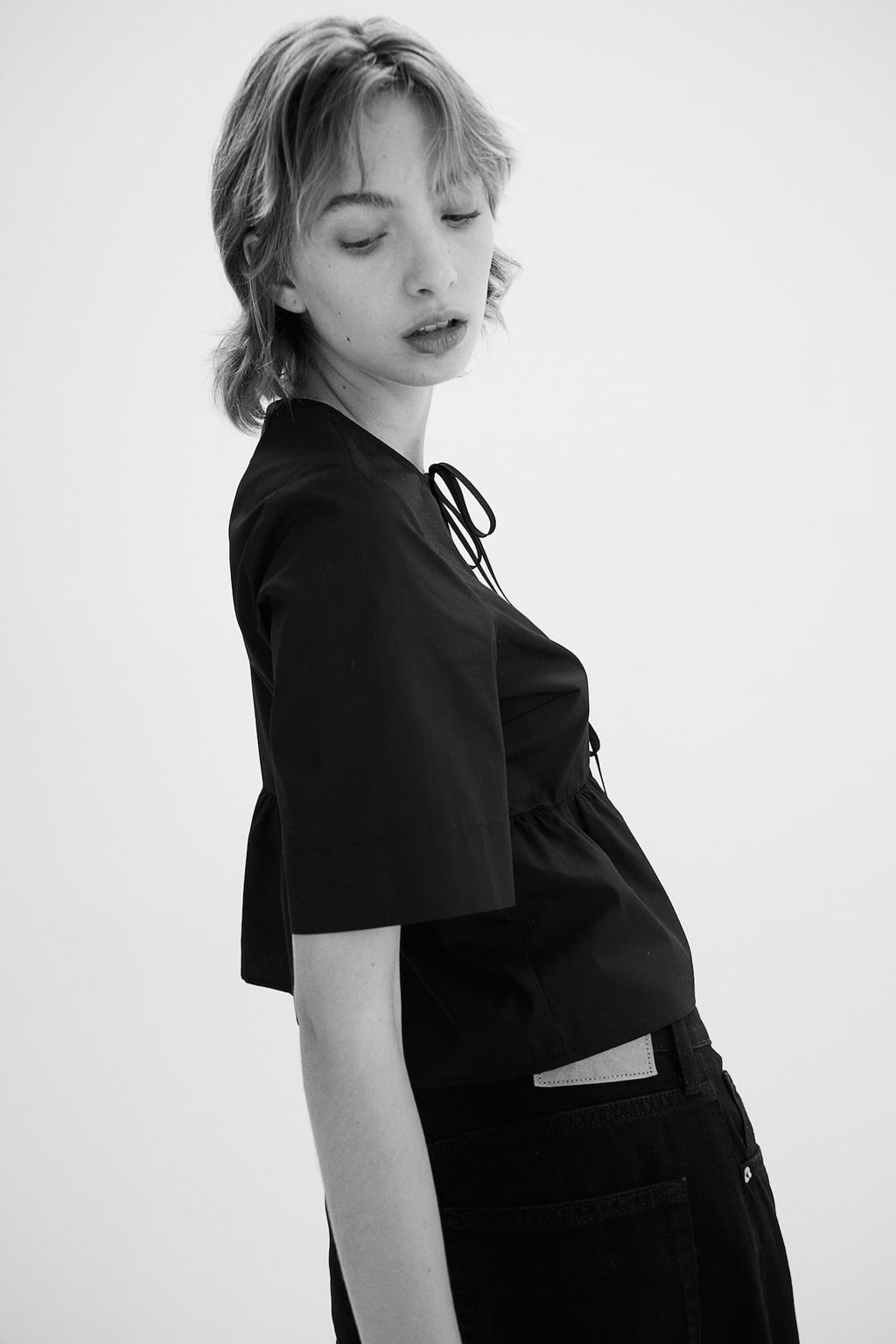 Blusa de popelina con cierre de lazada - H&m фото 6