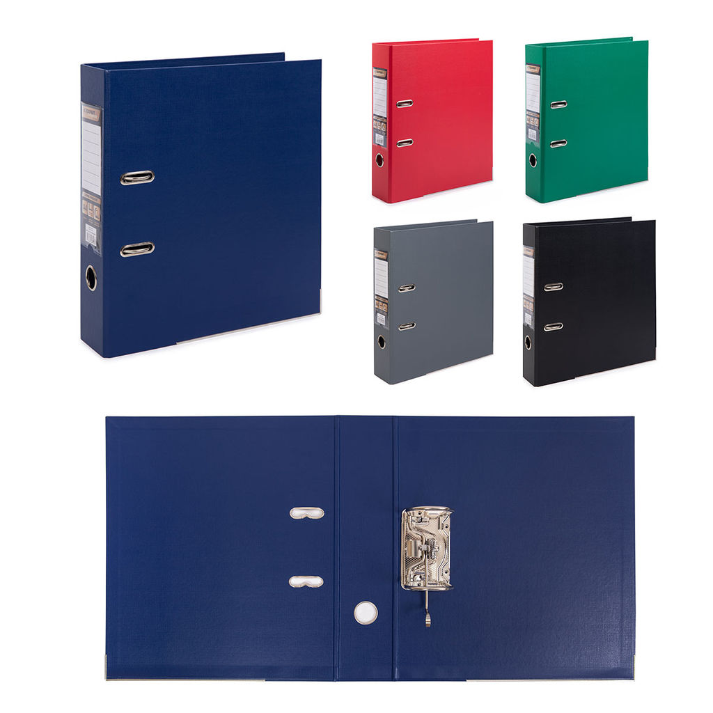 Expert Complete Регистратор PVC, 2-х стороннее покрытие, мет.уг. 75 мм 50 шт. Premier A4 арочный механ. (разб.) лён серый ЕС100162015