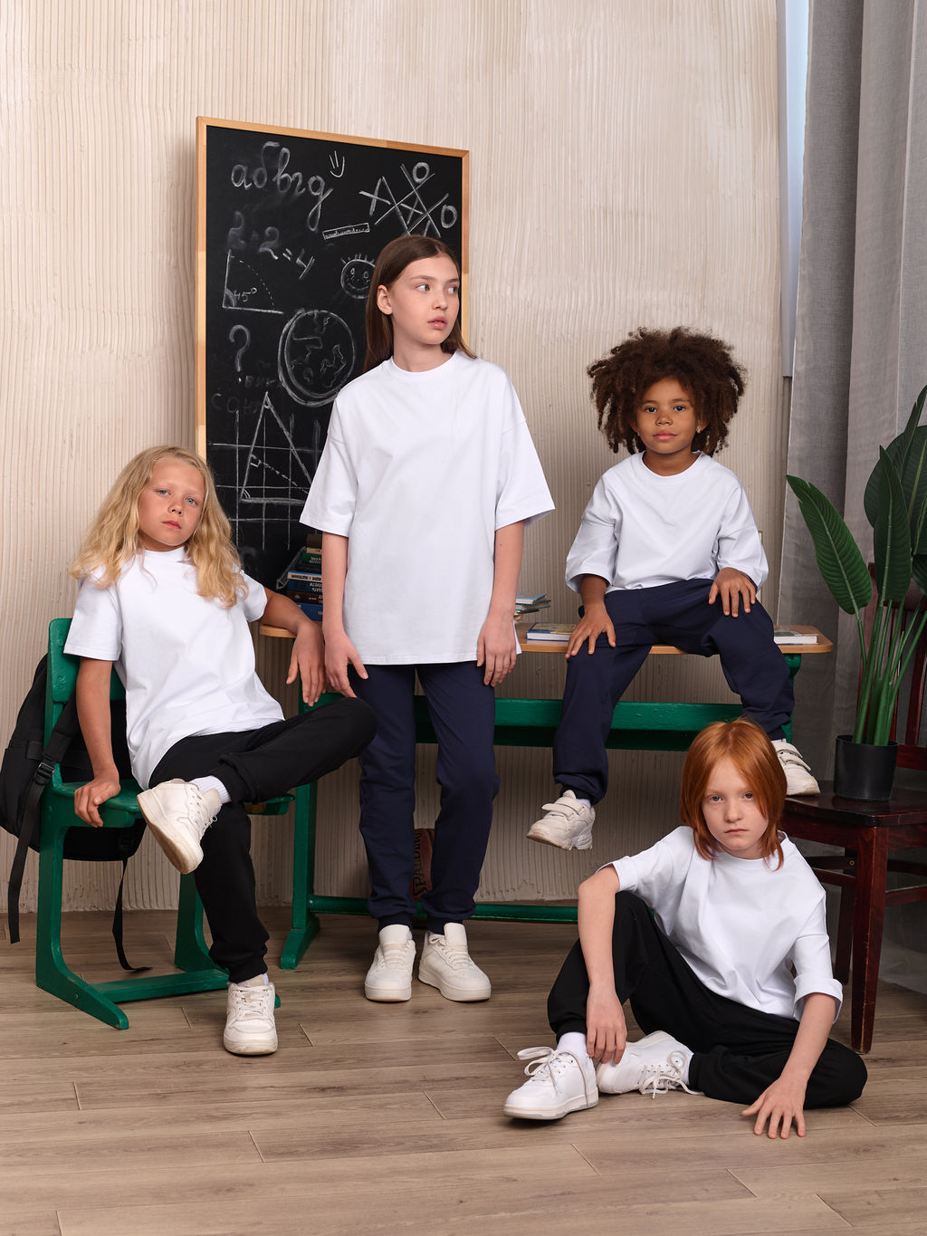 Футболка оверсайз SCHOOL белая - Yollochka фото 8