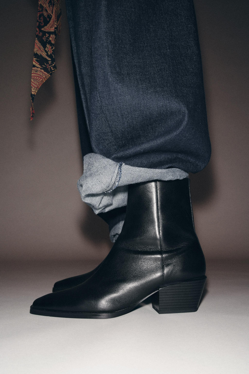 WIDE LEATHER ANKLE BOOTS - Zara фото 2