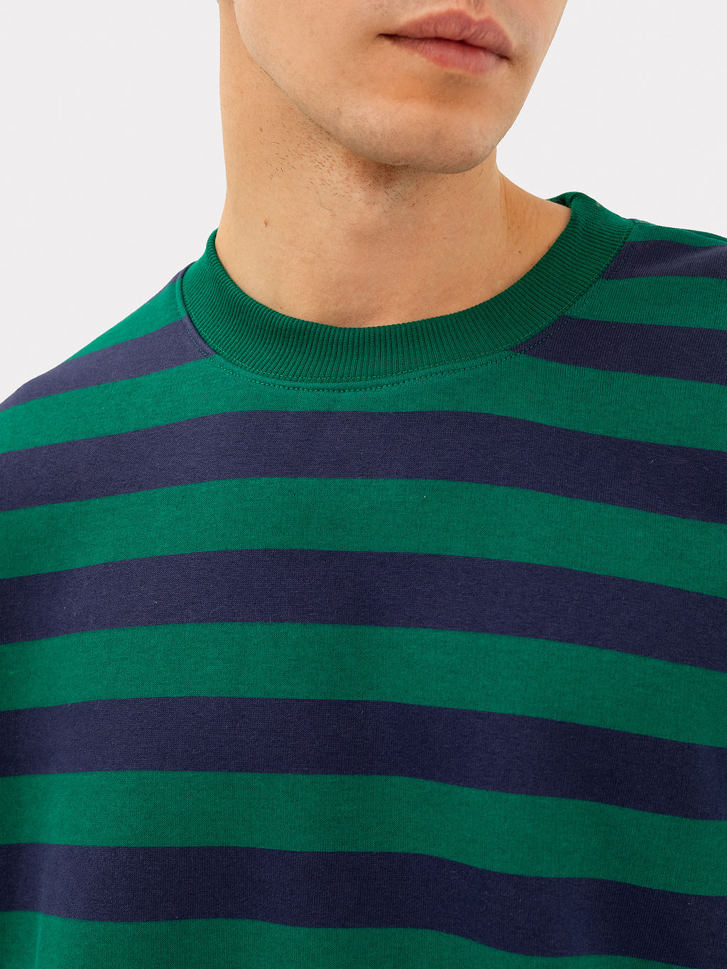 Свитшот мужской в сине-зеленую полоску сине -зеленая полоска 121866/1 - Mark formelle фото 5
