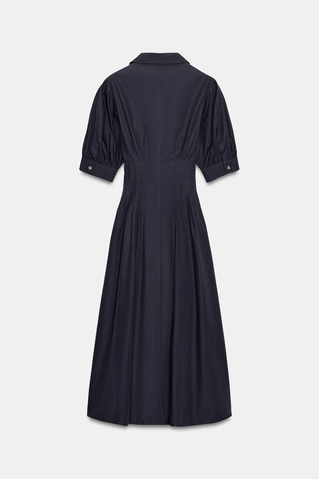 VESTIDO MIDI POPEL?N MANGA ABULLONADA / Marino - Zara фото 9