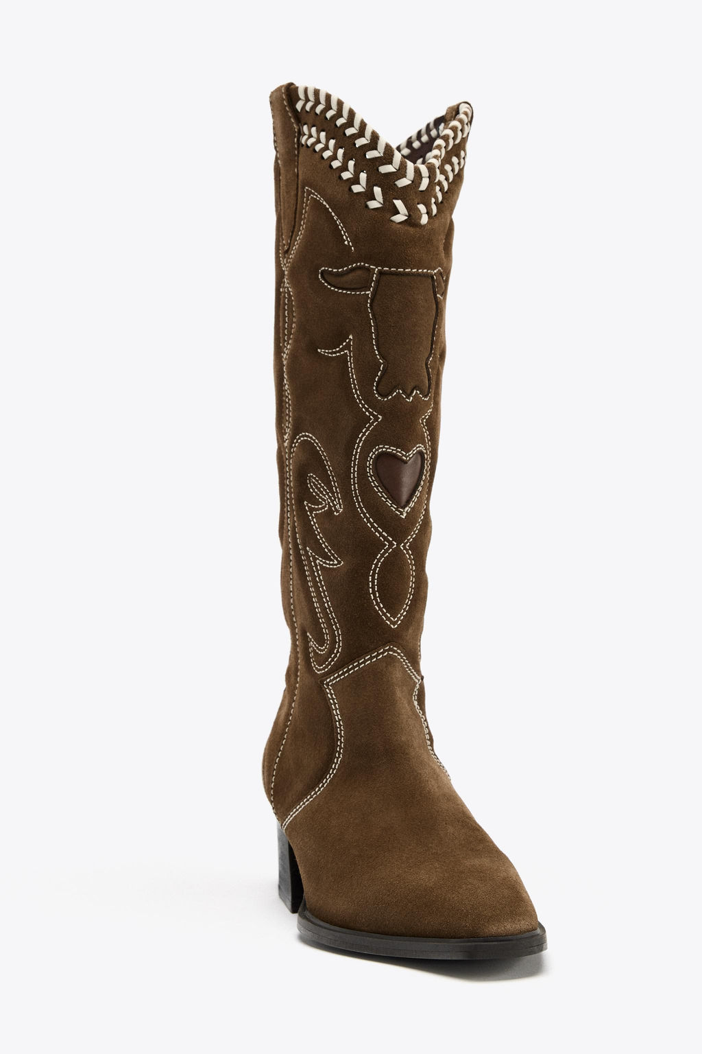 LEATHER EMBROIDERED BOOTS - Zara фото 6