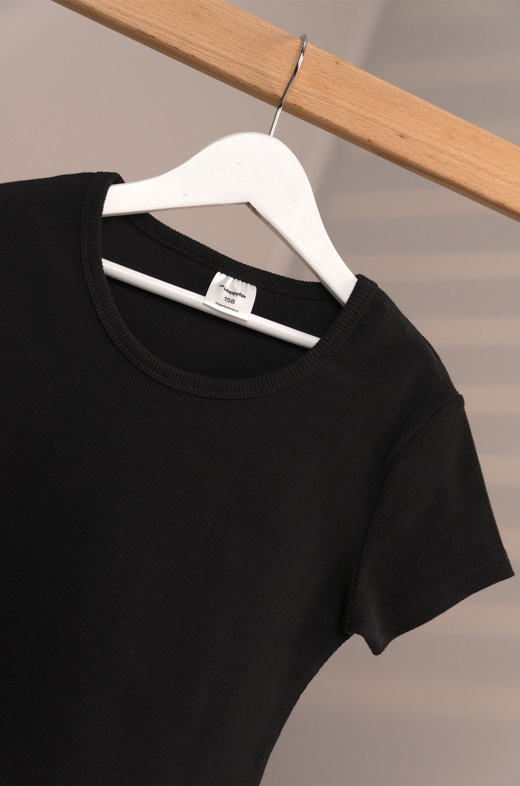 Футболка для девочки в рубчик из рибаны Happyfox