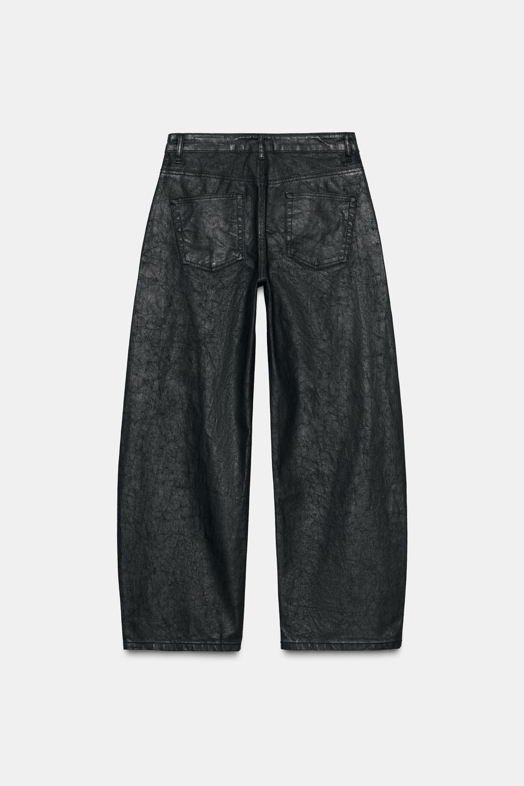 ZW COLLECTION CRACKLED LOW-RISE BARREL JEANS - Zara фото 7