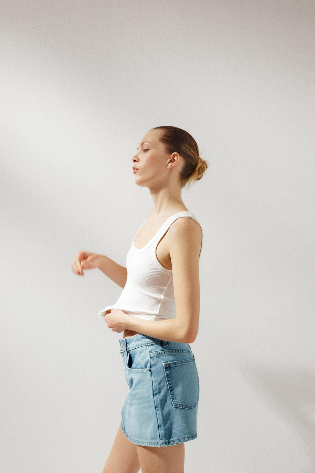 TRF DENIM SKORT - Zara фото 4