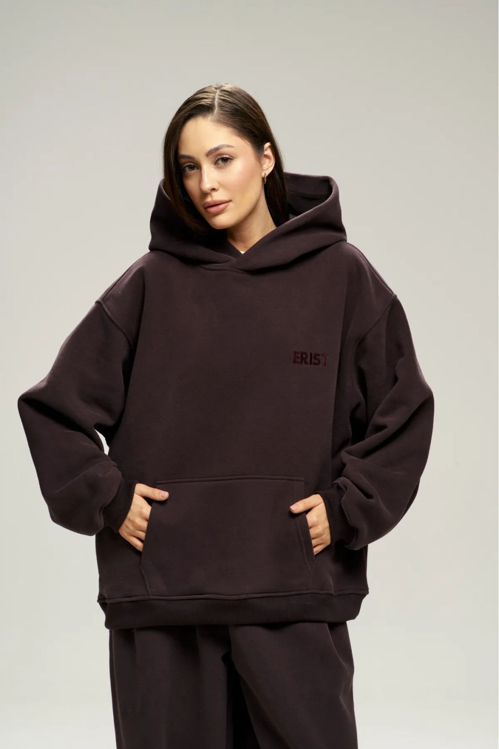 Худи с начесом Brown - Erist store фото 3