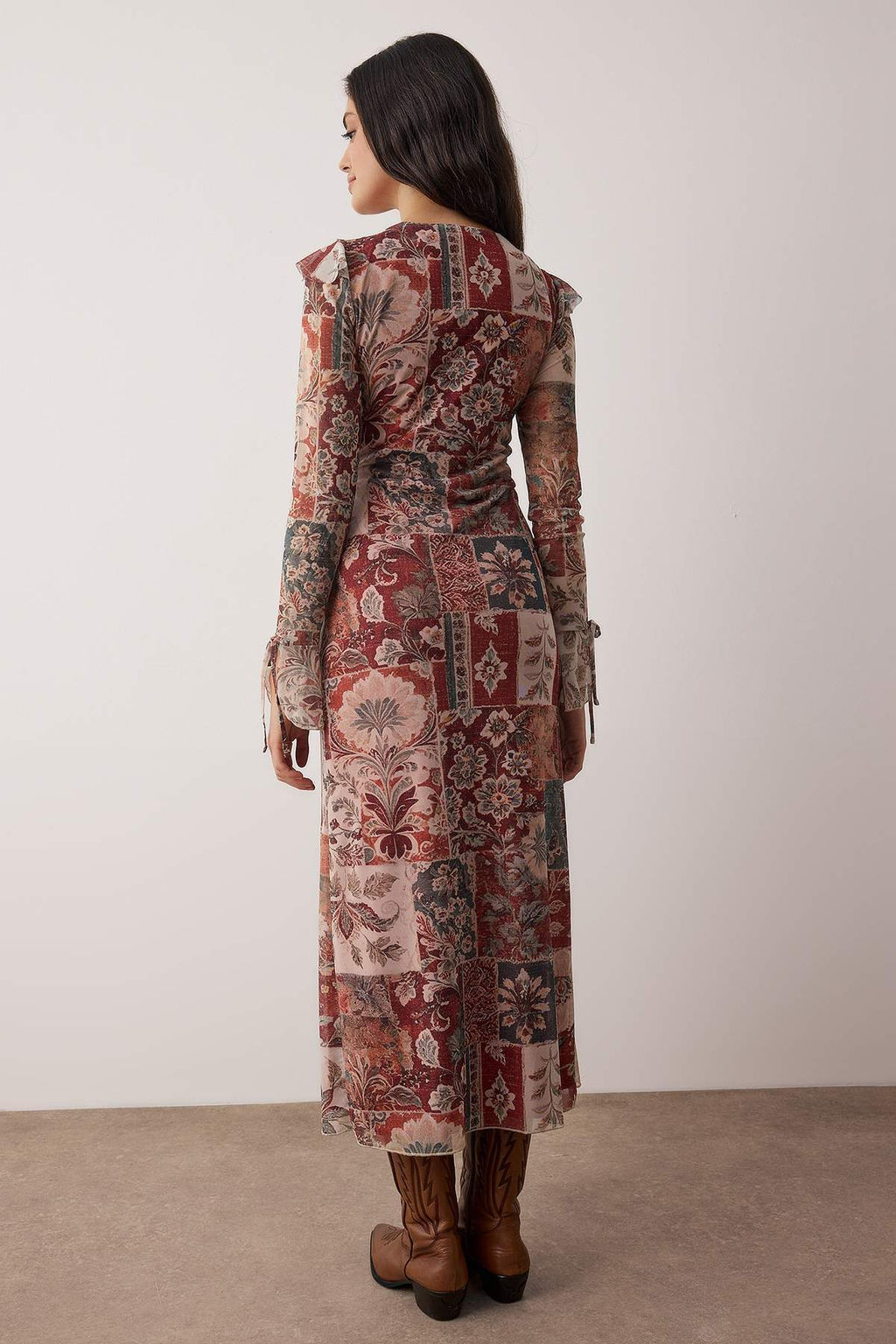 Kahverengi Duz F?rf?rl? Maxi Orme Elbise TWOAW26EL00060 - Trendyolmilla фото 8