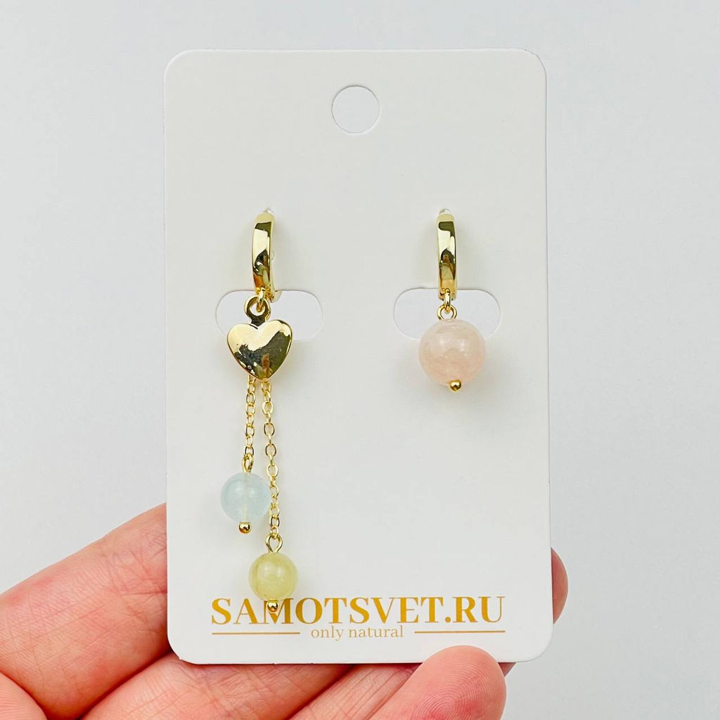 Серьги из Берилла микс