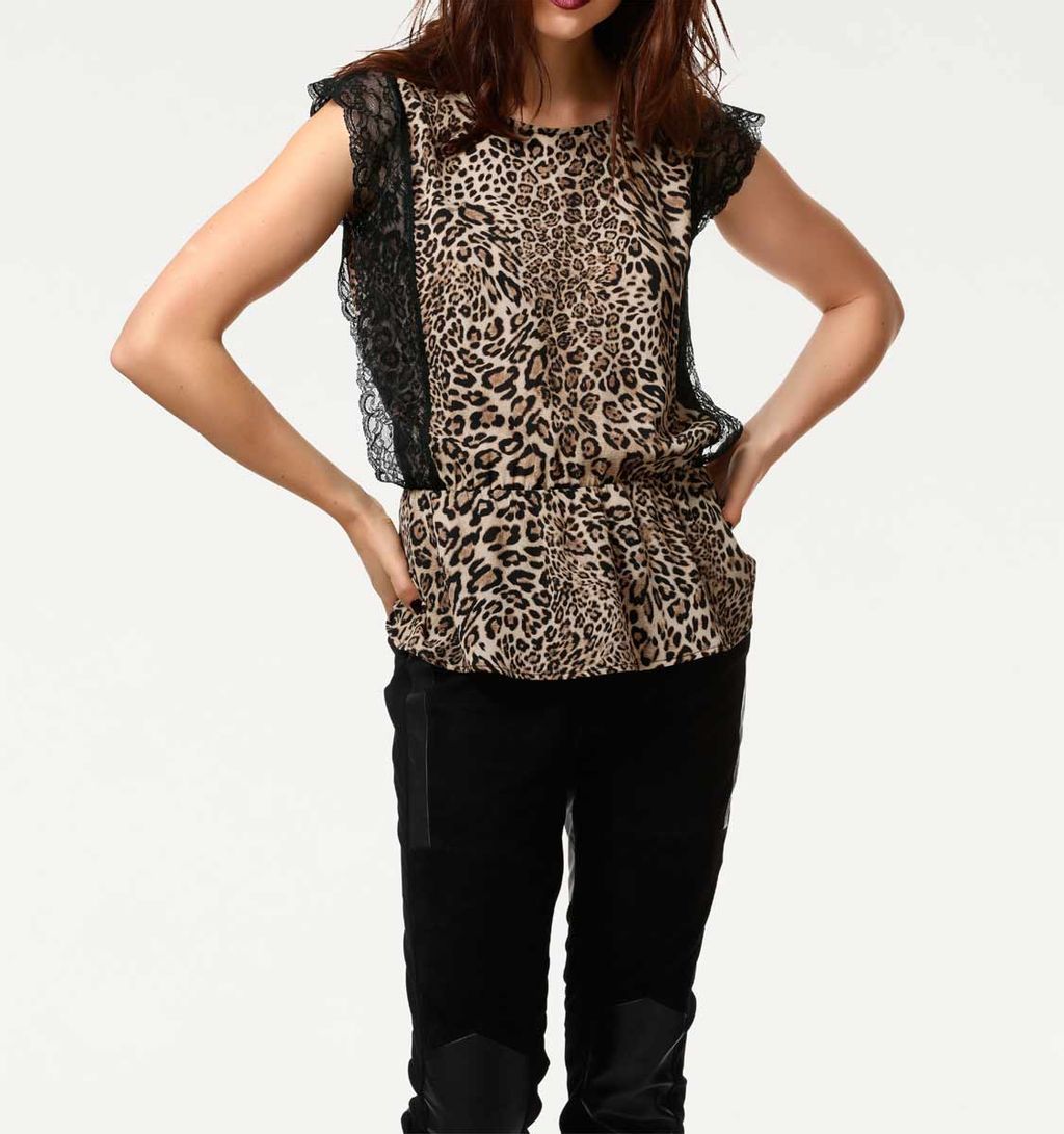 Топ, черно-коричневый