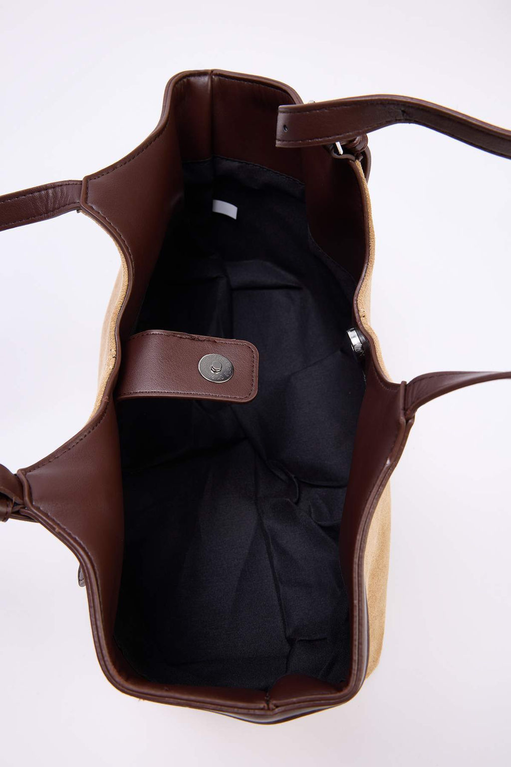 Bej Suet Charm Detayl? Kad?n Midi Omuz Cantas? TAKSS26OC00005