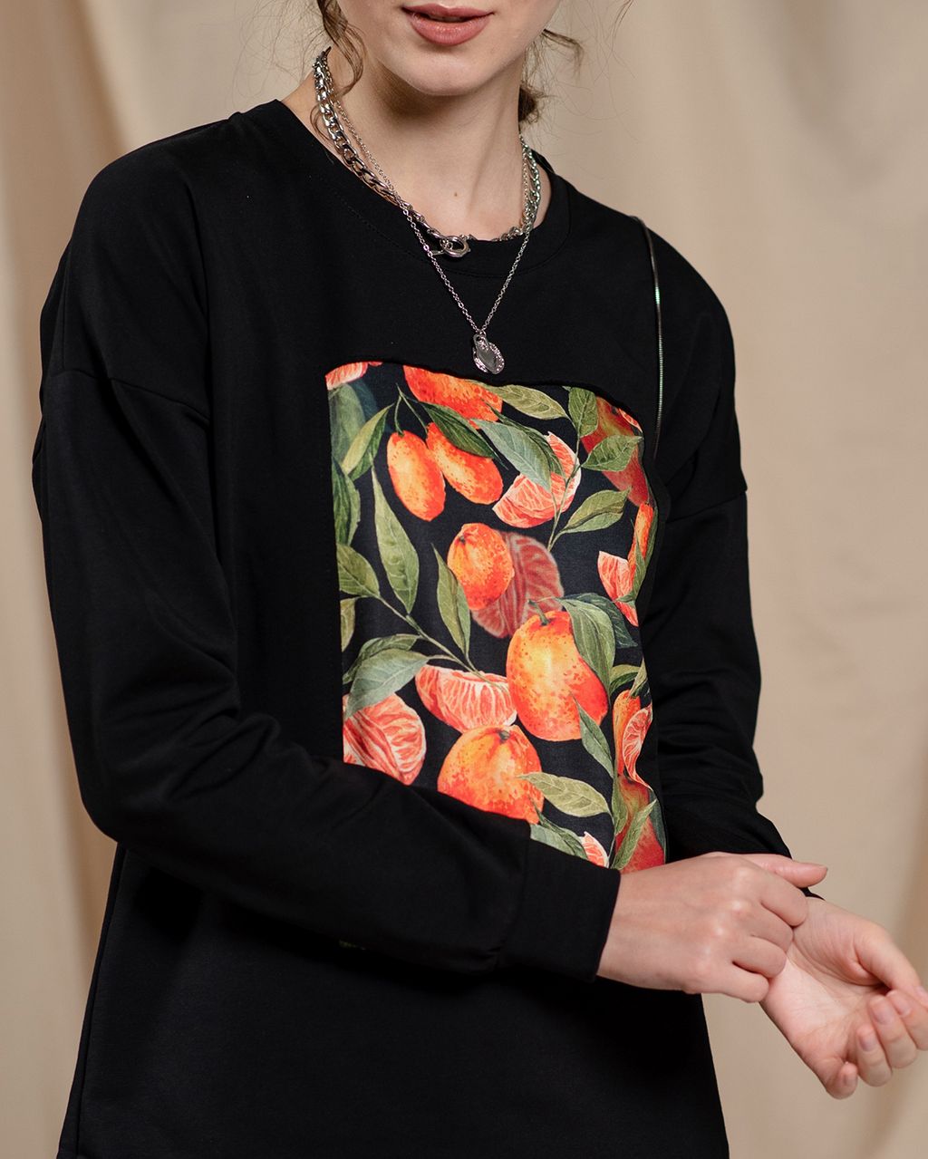 Удлинённый свитшот со вставкой ASTP052, джемпер, футер - Sahar art lab фото 9