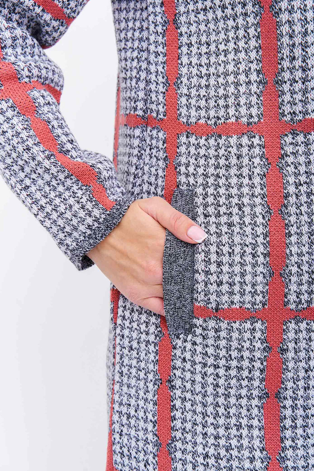 Кардиган К 1377/серо-ягодный микс (1205) - Злата фото 13