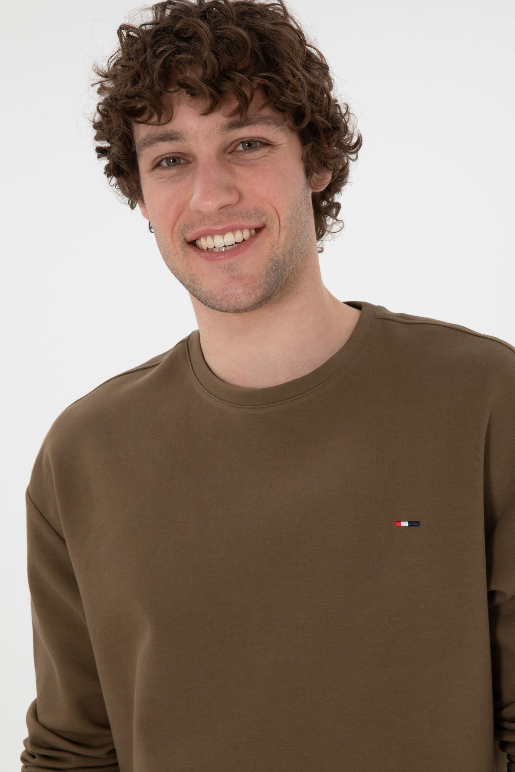 Erkek Comfort Fit Bisiklet Yaka Haki Sweatshirt Sepette S_rpriz _ndirim - U.s. polo assn фото 2