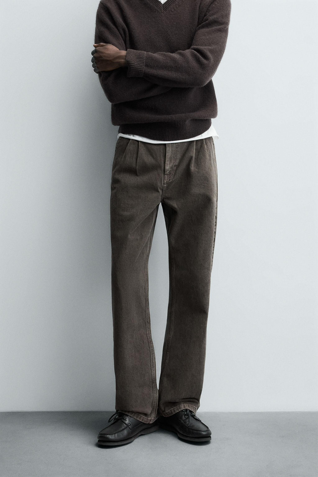 STRAIGHT FIT PLEATED JEANS - Zara фото 8