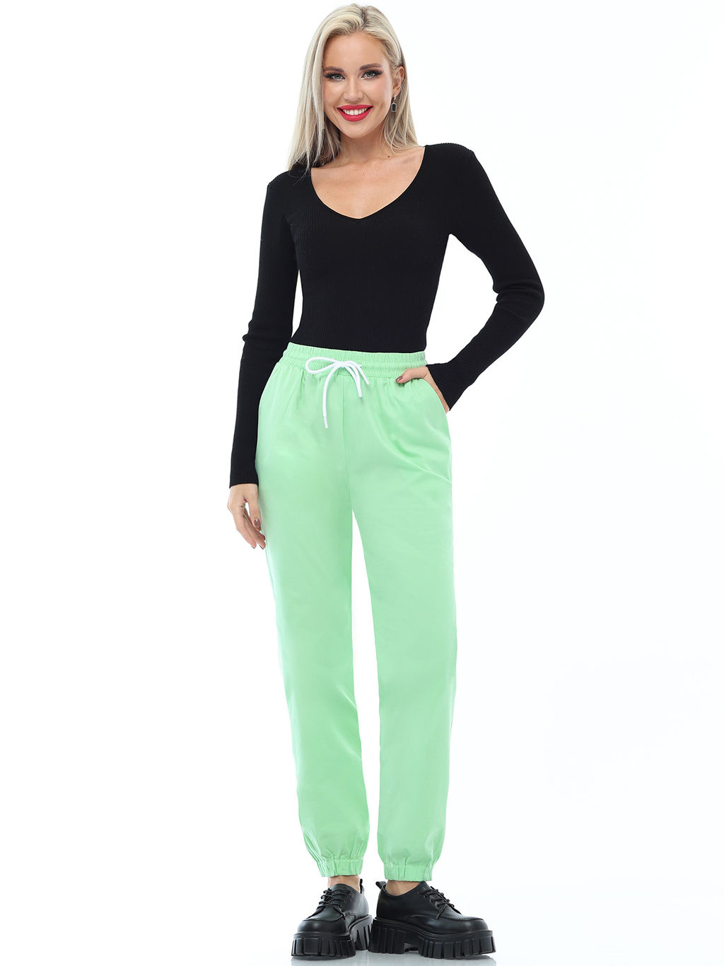 Брюки спортивные светло-зеленые - Dstrend фото 2