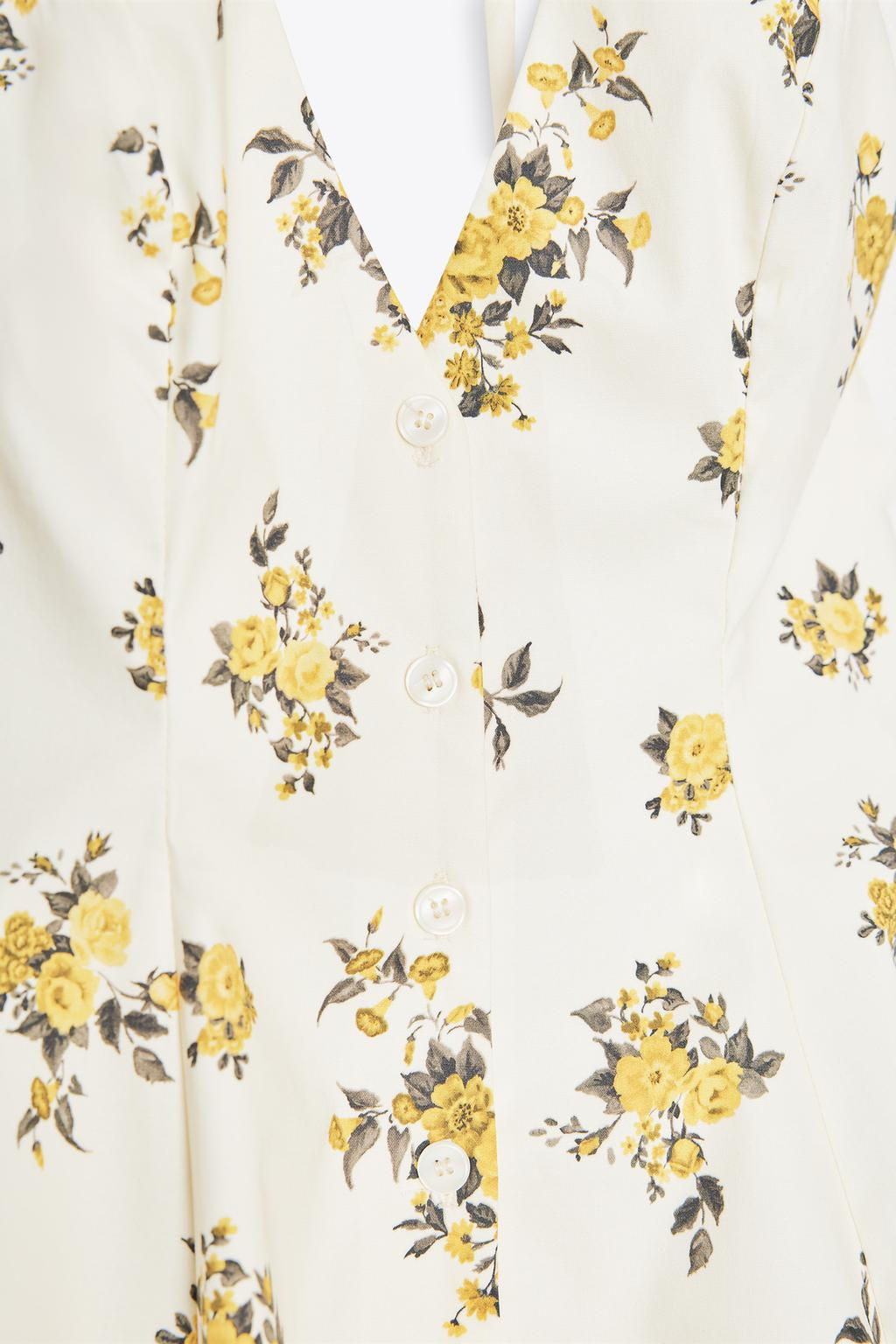 FLORAL PRINT HALTER MINI DRESS - Zara фото 7