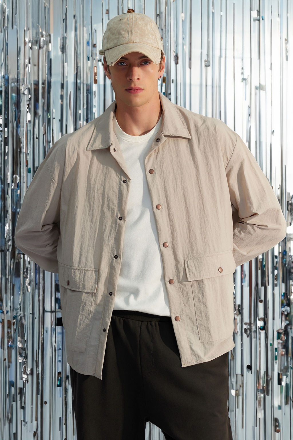 TRENDYOL MAN Premium Tas Oversize Fit C?t C?t Kapamal? Teknik Kumas Parasut Gomlek TMNAW24GO00029 - Trendyolmilla фото 8