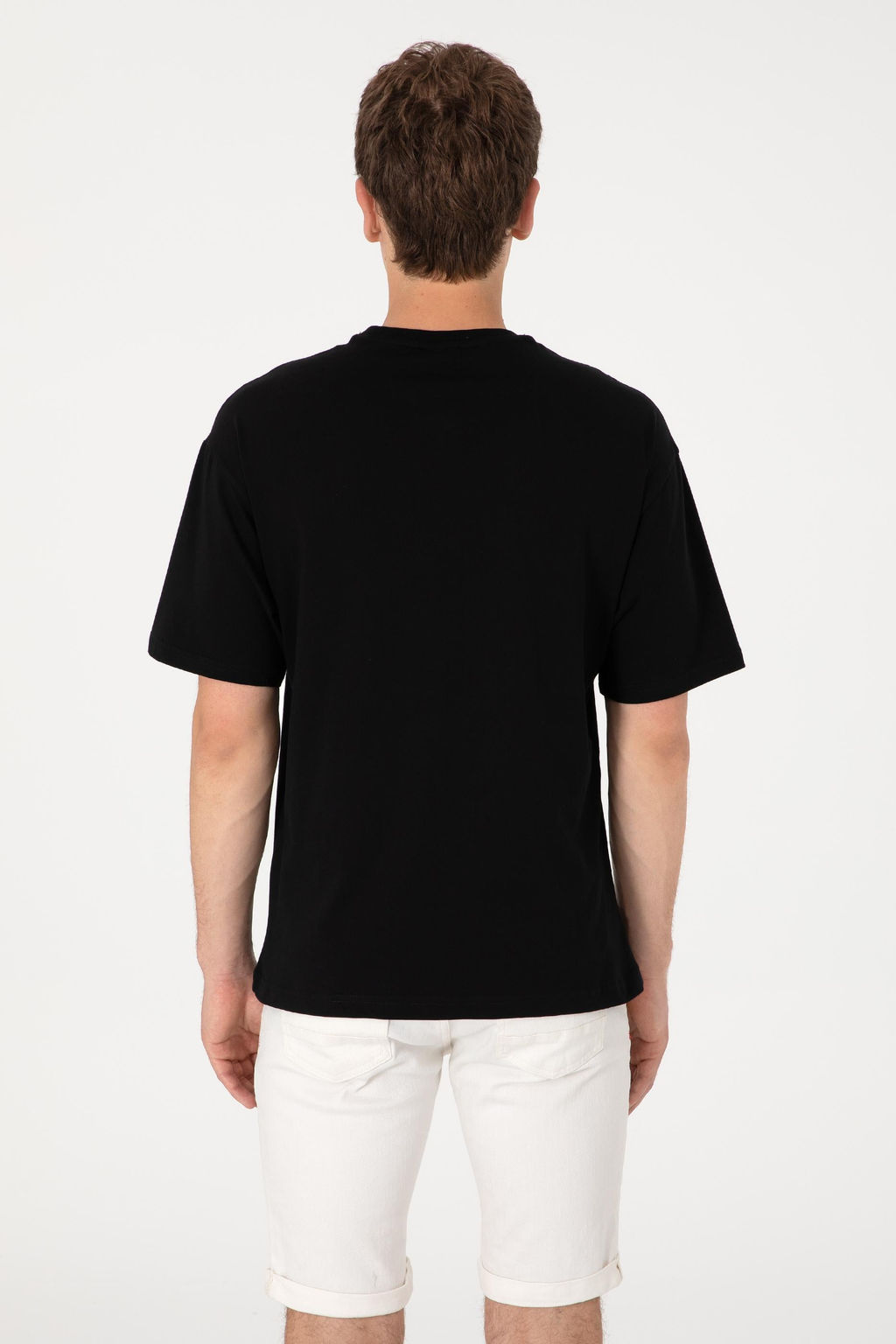 Erkek Comfort Fit Bisiklet Yaka Siyah Ti__rt