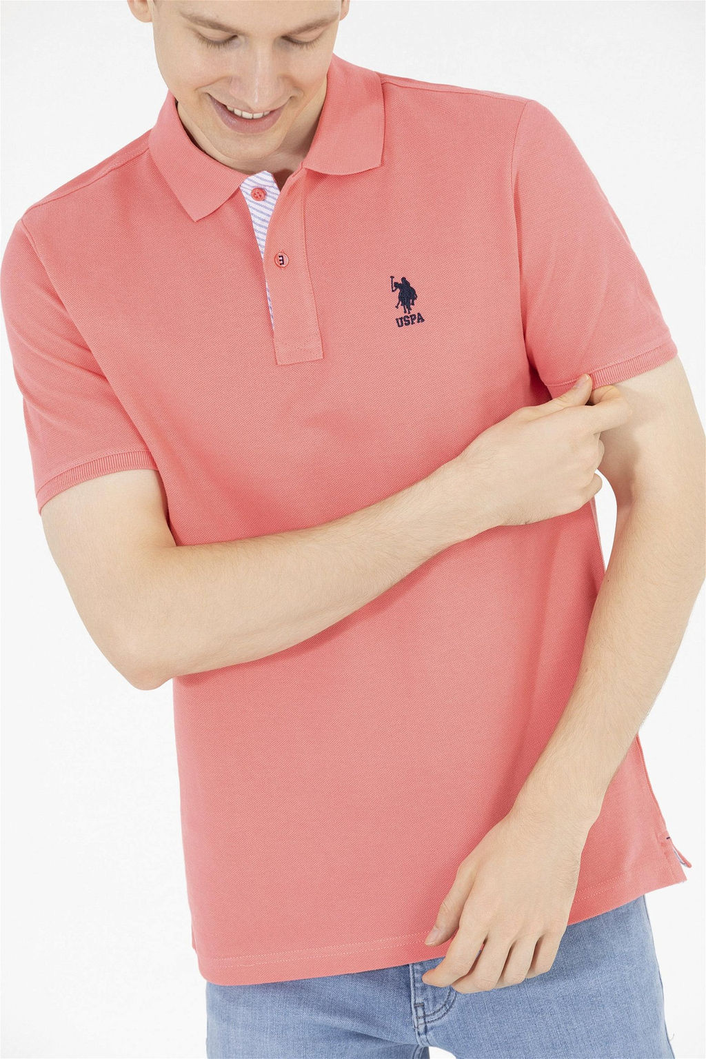 Мужская базовая футболка с воротником поло Pomegranate Blossom - U.s. polo assn фото 14