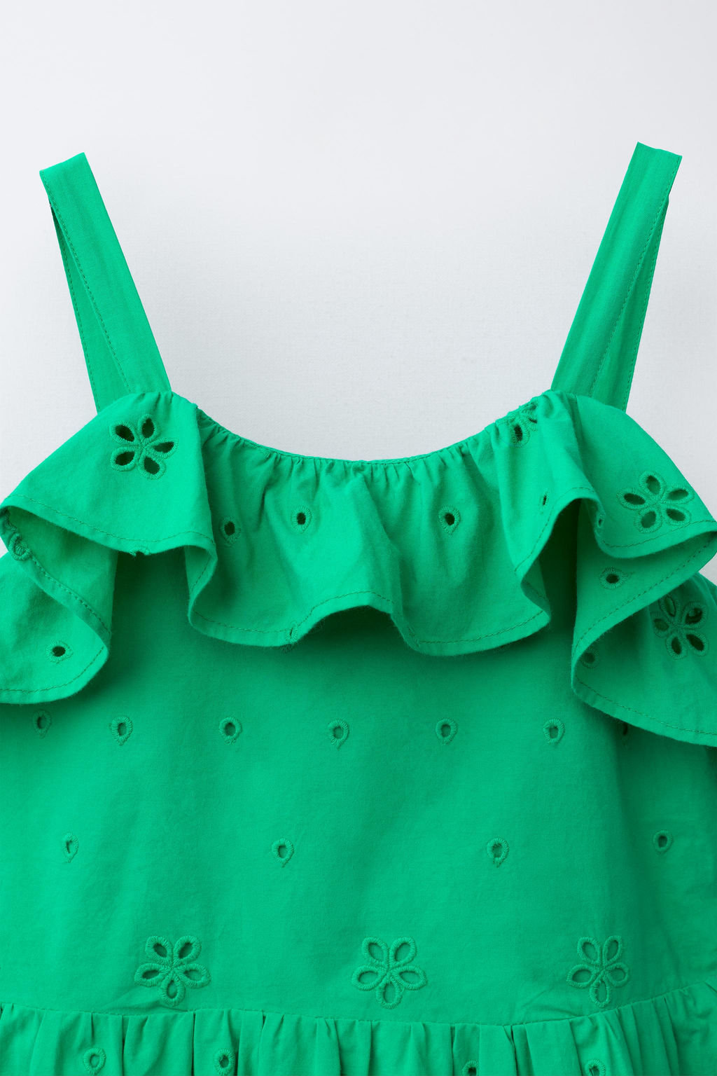 VESTIDO BORDADO SCHIFFLY VOLANTES / Verde - Zara фото 7
