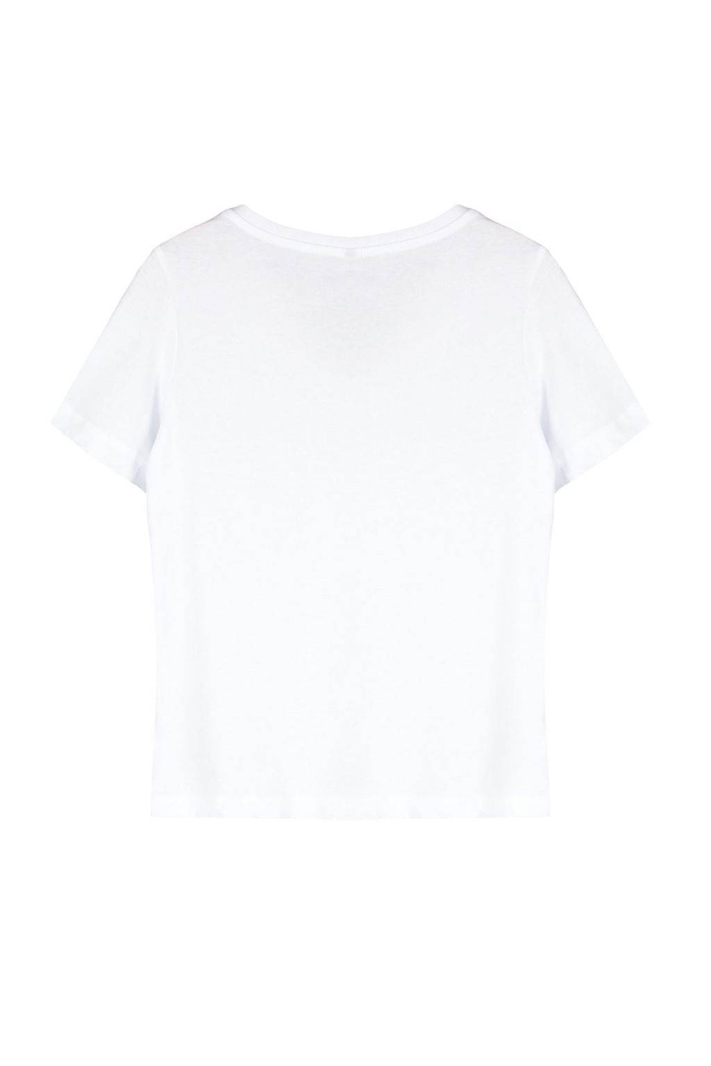 TRENDYOLMILLA Beyaz %100 Pamuk Regular/Normal Kal?p Nak?sl? V Yaka Orme T-Shirt TWOSS24TS00266  фото 8