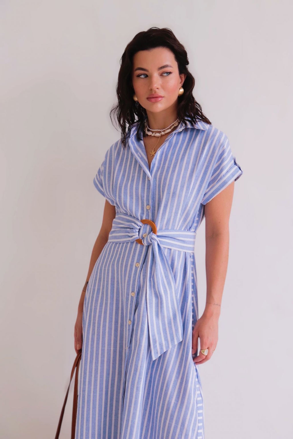 Martichelli Платье-рубашка в голубую полоску  фото 8