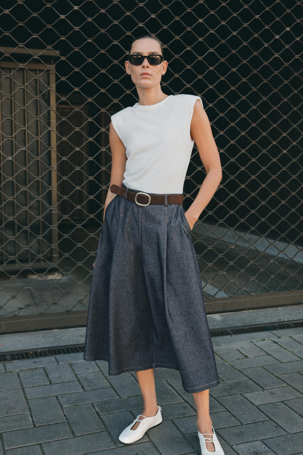 CONTRAST DRESS WITH BELT - Zara фото 4