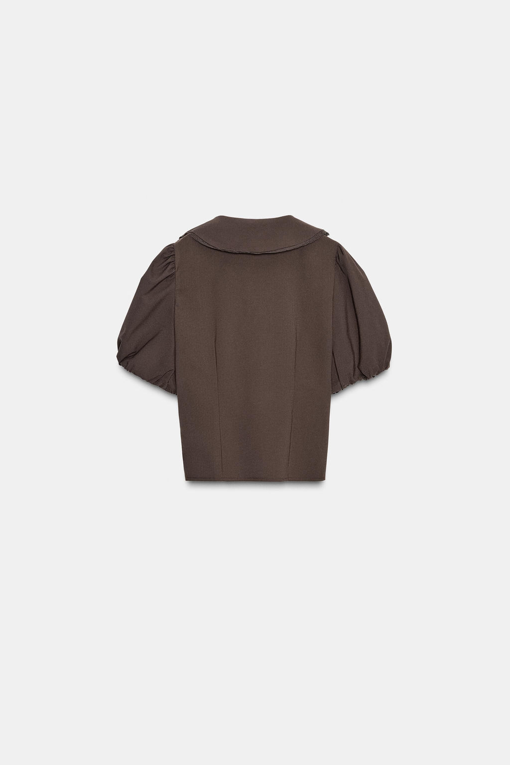 PUFF SLEEVE PETER PAN COLLAR TOP - Zara фото 8